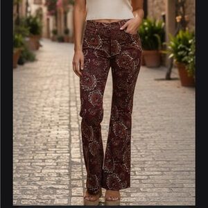 Sterling & stitch Bohemian Paisley Wide Leg Jeans